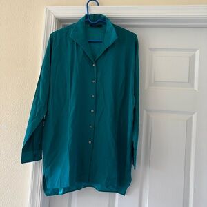 Lafayette 148 New York Matte Silk Tunic Blouse, Size s